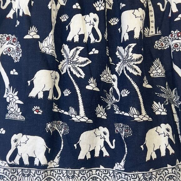 Loft linen blend  Elephant Print Skirt mp - Picture 14 of 16